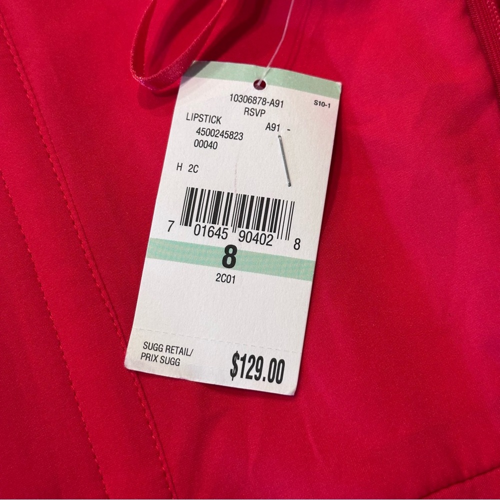 Rachel Roy RSVP Lipstick Red Pleated‎ Strapless Mini Dress Size 8 - Picture 9 of 11